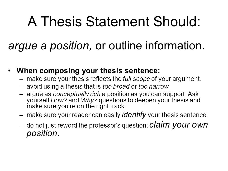 thesis statement outline